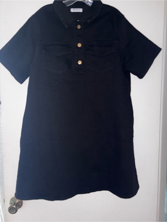 Dresses & Skirts - Black denim Dress with Gold Buttons